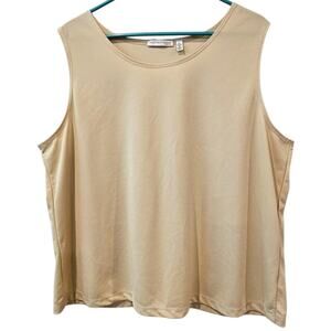 Notations Woman Tan Business Casual Tank Top 2X